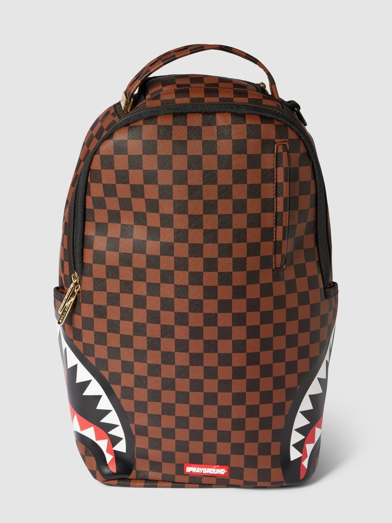 Rucksack mit Allover-Muster Modell 'SHARKS' in schwarz