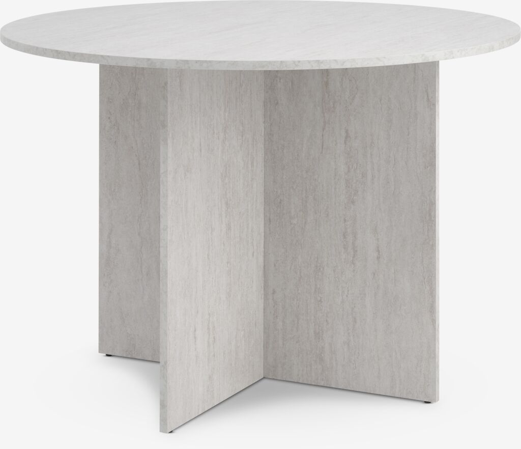 Mesa de jantar KRONDAL Ø110 na cor travertino
