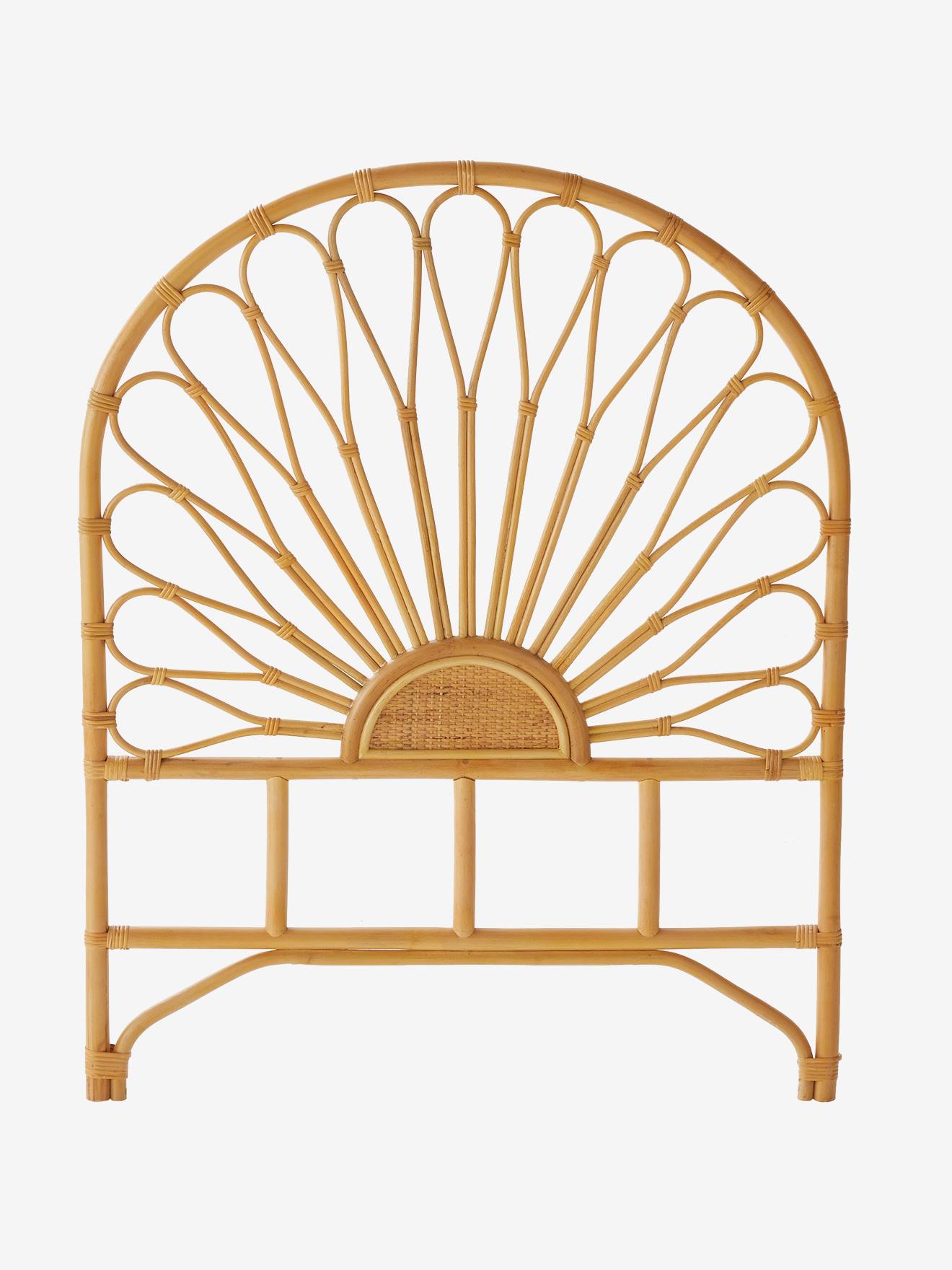 Vertbaudet Kopfteil für Kinderbett aus Rattan BOHO - natur/blumenform