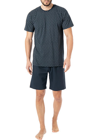 bugatti, Pyjama, Baumwolle, blau gemustert