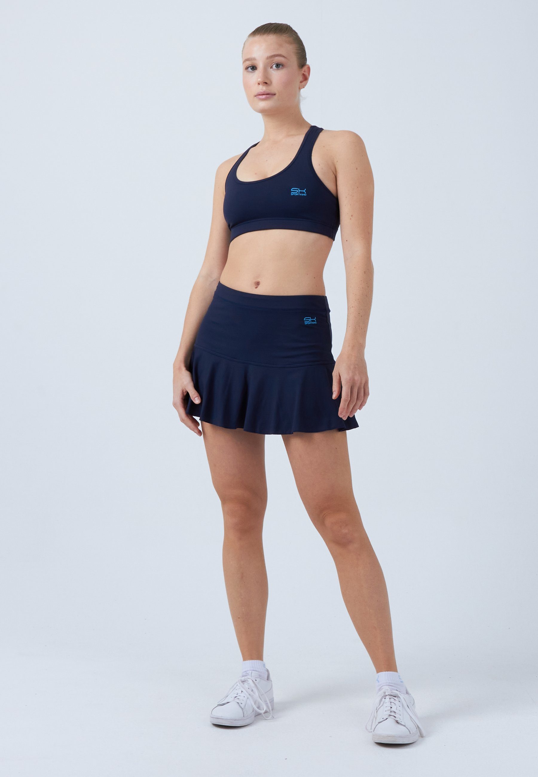 SPORTKIND Tennisrock Glockiger Tennis Skort Mädchen & Damen navy blau