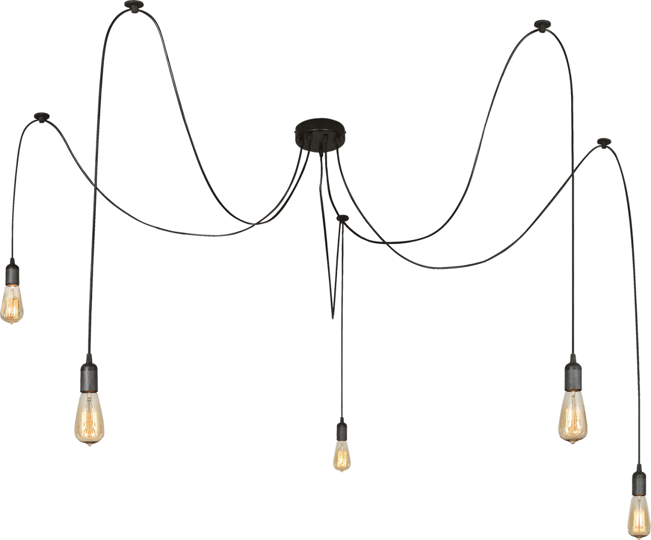 Globo Lighting - OLIVER - Hängeleuchte Metall schwarz, 5x E27