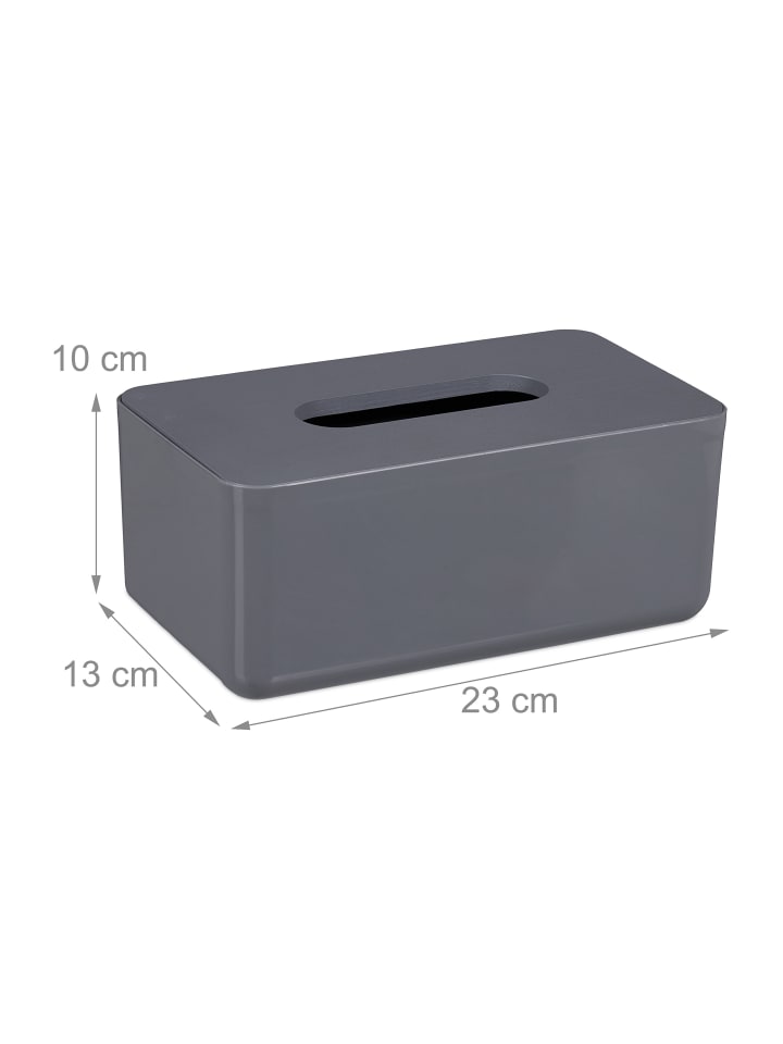 relaxdays Tücherbox in Grau - (B)23 x (H)10 x (T)13 cm günstig kaufen onesize