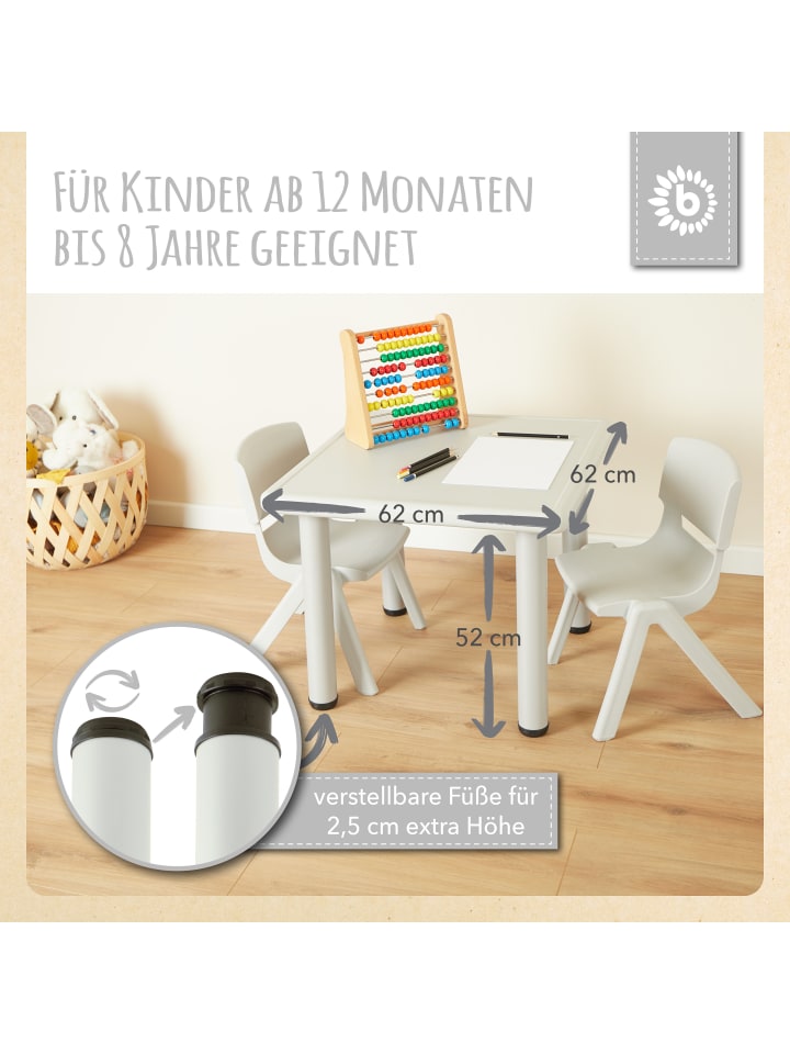 Bieco Spielwaren Kindertisch, Design: Eisgrau in Grau günstig kaufen onesize