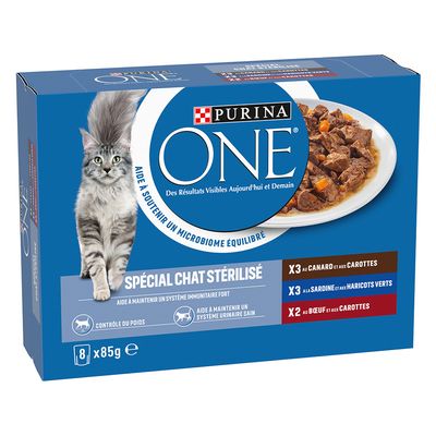 Mixpaket PURINA ONE Sterilized Katze 8 x 85 g