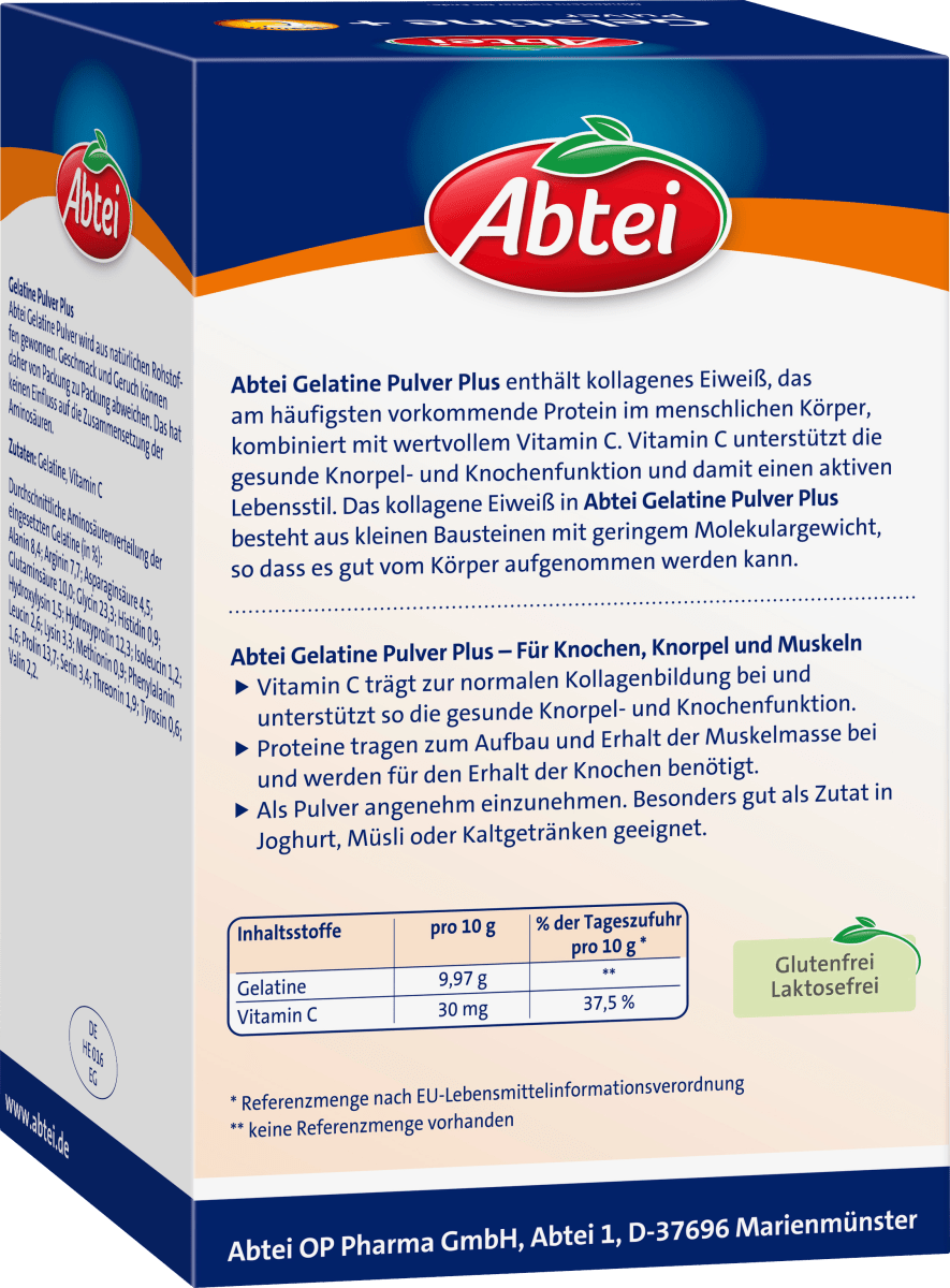 Gelatine Pulver + Vitamin C (40 Portionen), 400 g