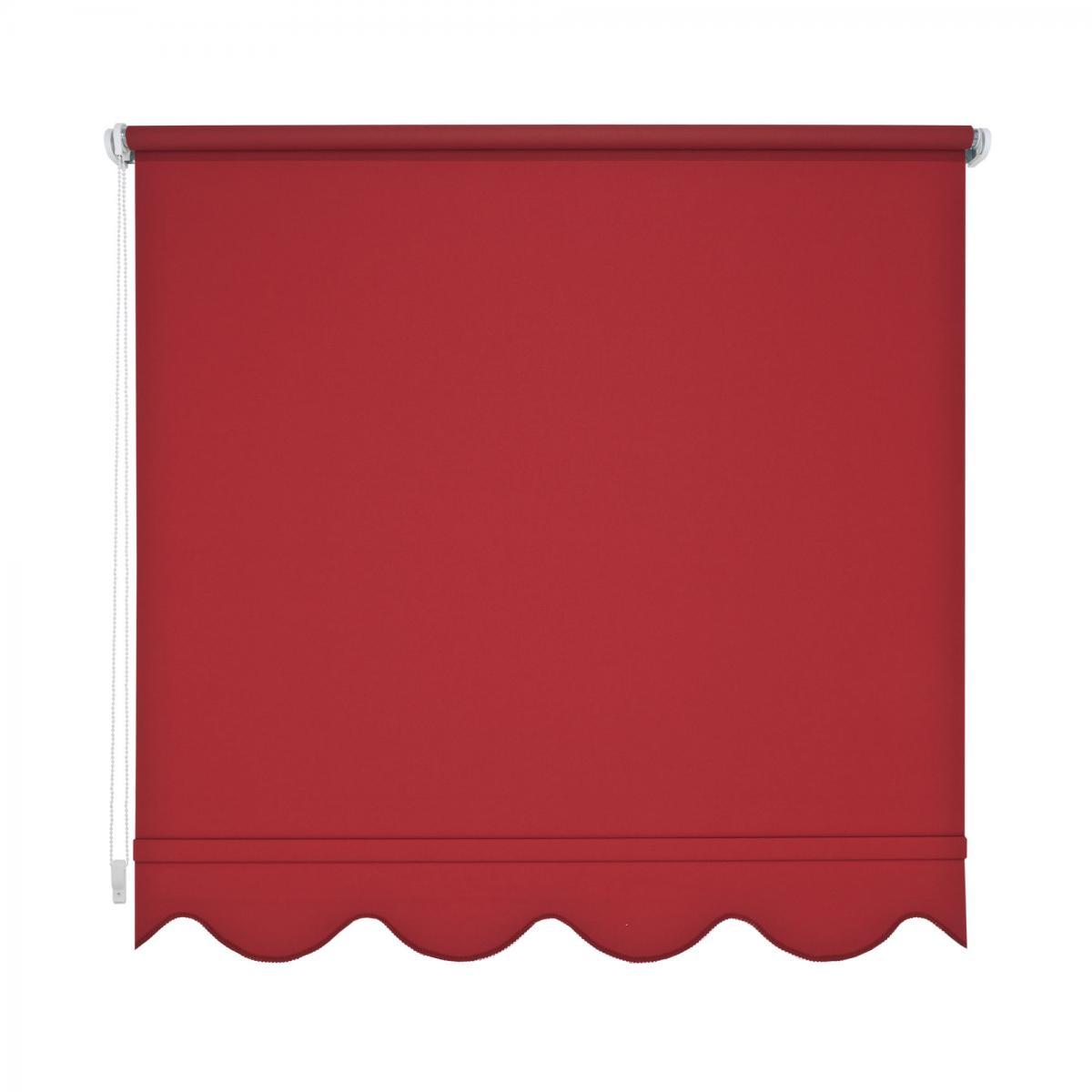 Bella Casa Seitenzugrollo Kettenzugrollo Volantrollo Rollo Klassik lichtdurchlässig 132 x 180 cm rot für Fenster