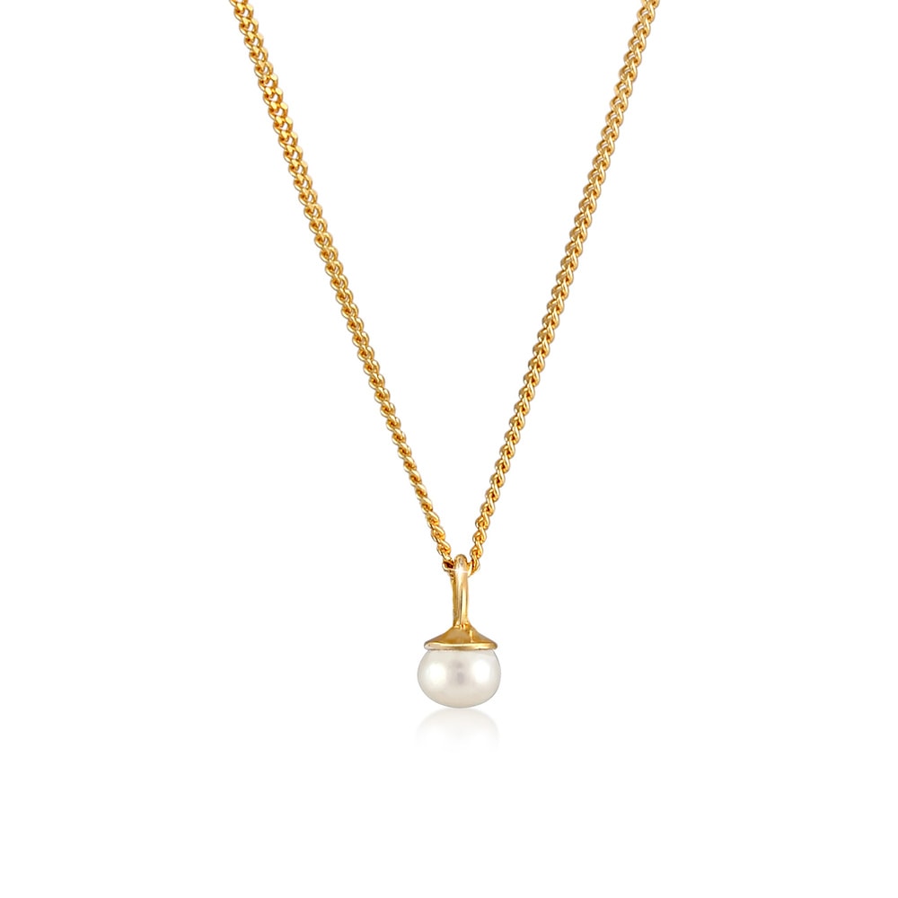 Elli Elli Collier Pendentif pour dames Perle de culture d'eau douce Minimal en argent  collier