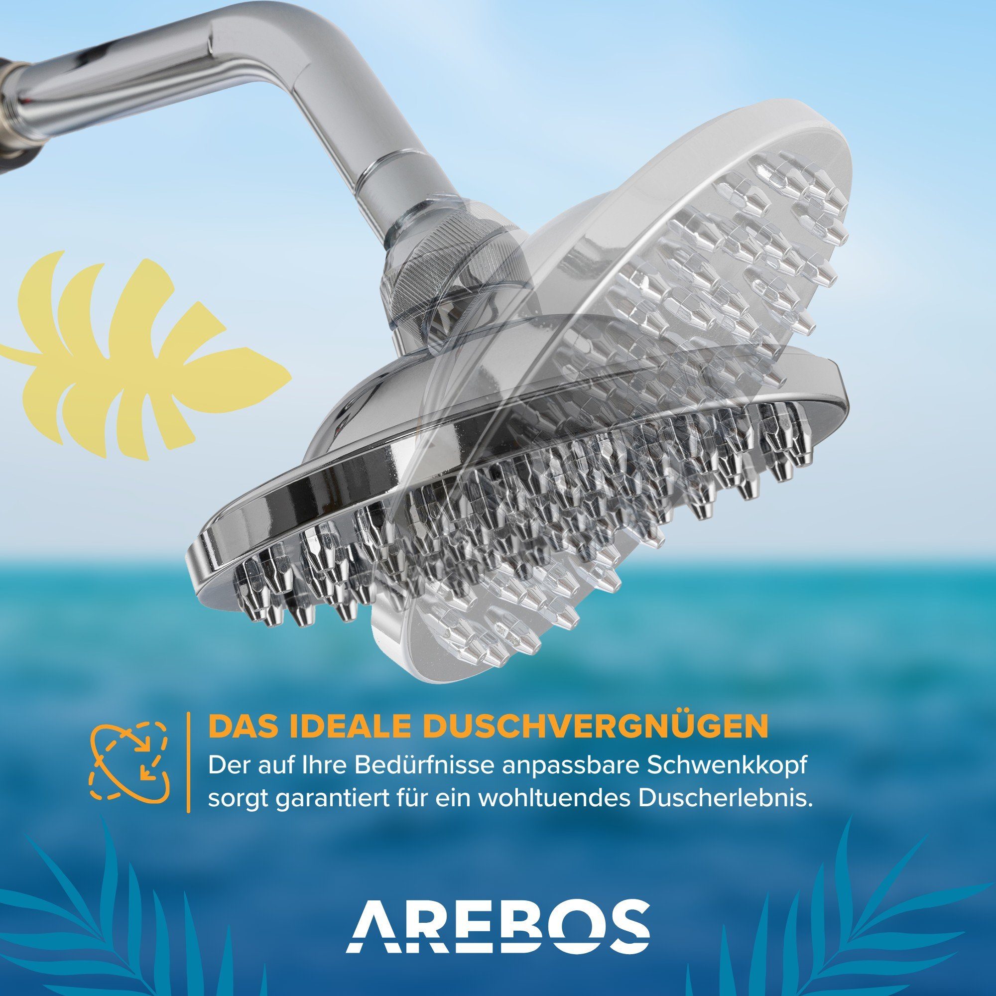 Arebos Solardusche 35 Liter, 216 cm, bis 60°C, inklusive Abdeckhaube (Stück, 1 St., Solardusche)