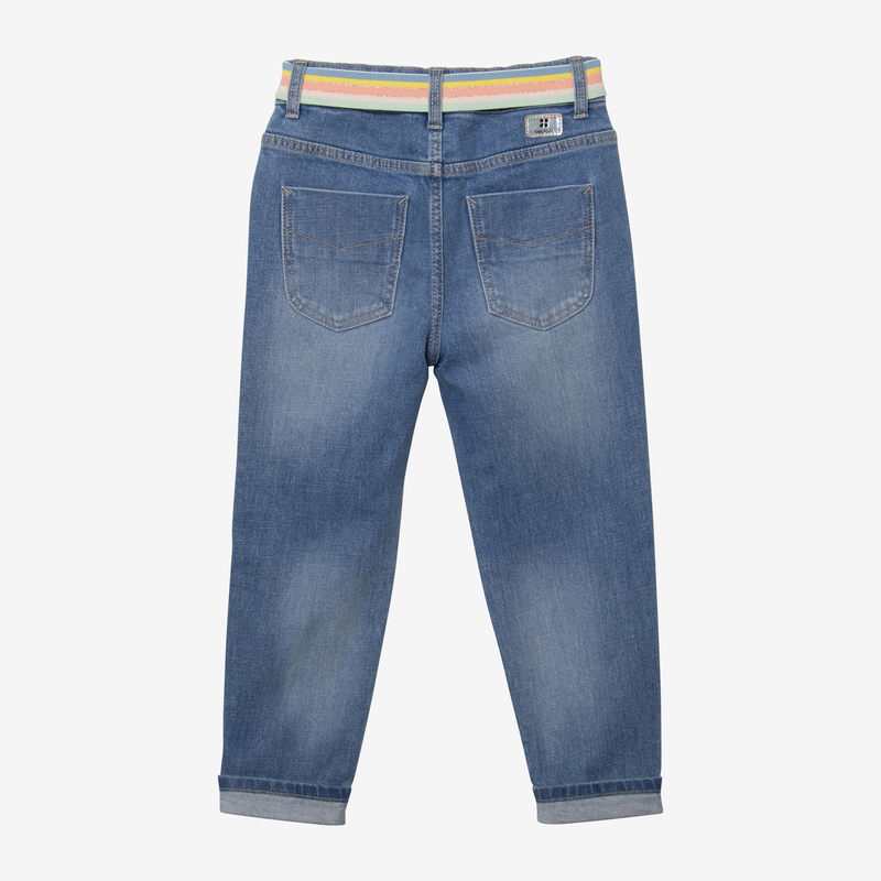 Jean fille ceinture rayée bleu clair Catimini
