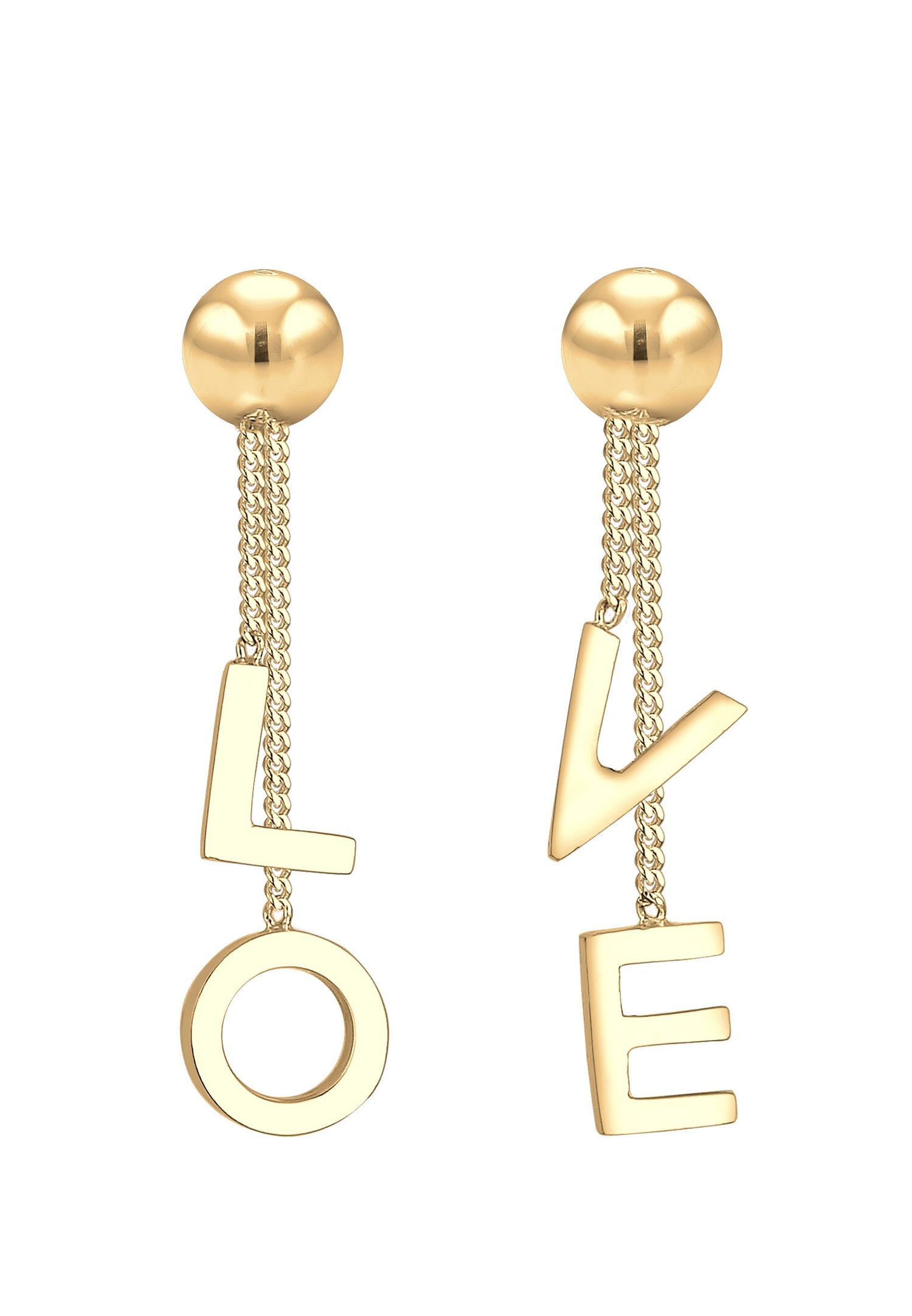 Cercei Elli Mot LOVE Base Love pentru femei (argint 925/1000)