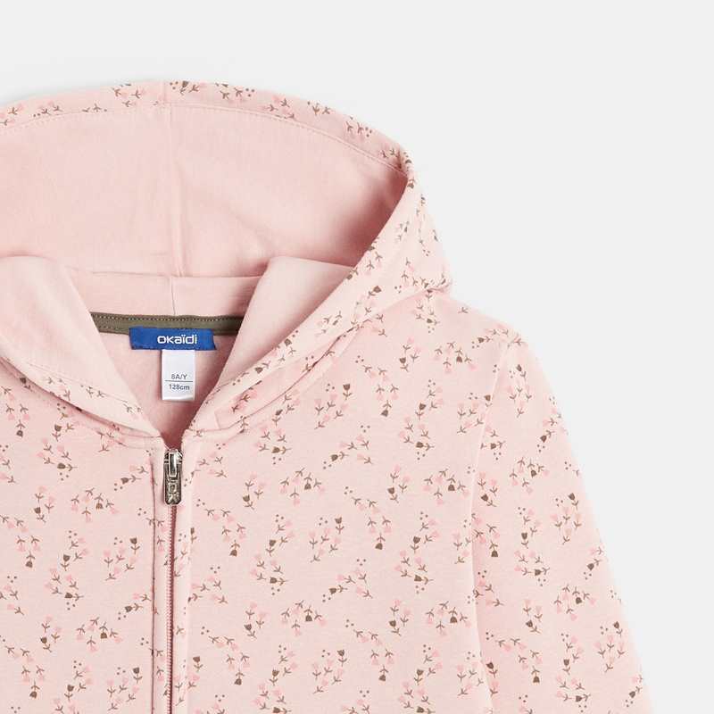 Sweat-shirt imprimé rose fille