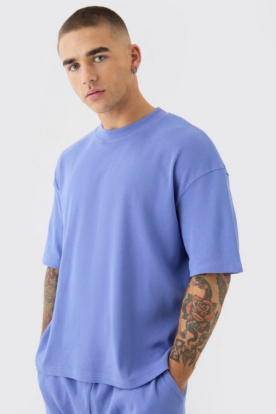 Kastiges geripptes Oversize T-Shirt