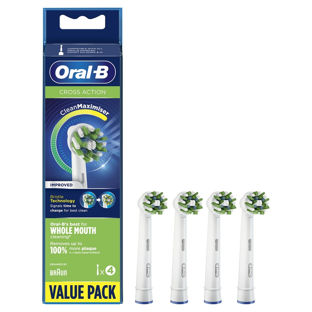 oral-b Oral-B CrossAction Brossette Avec CleanMaximiser, 4 Brossettes De Rechange