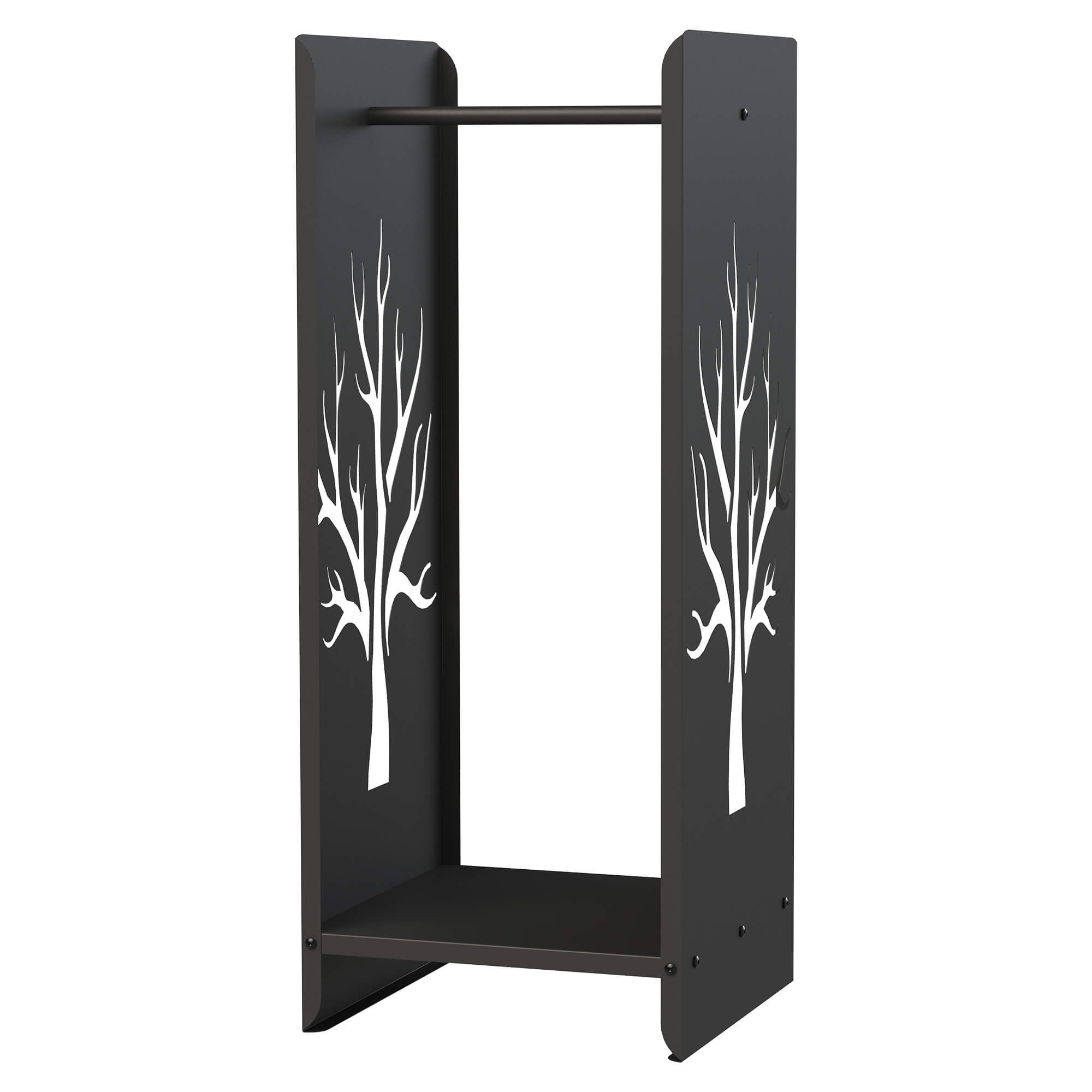 DanDiBo Kaminholzregal Kaminholzregal Innen Metall Schwarz 100 cm Kaminholzständer 96428