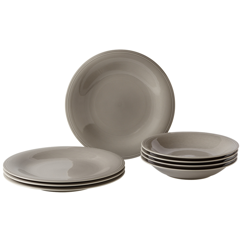 like. by Villeroy & Boch Service de table 8pcs Color Loop Stone service de vaisselle