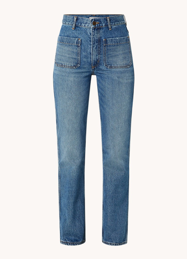 Sandro  Moore high waist straight leg jeans met medium wassing
