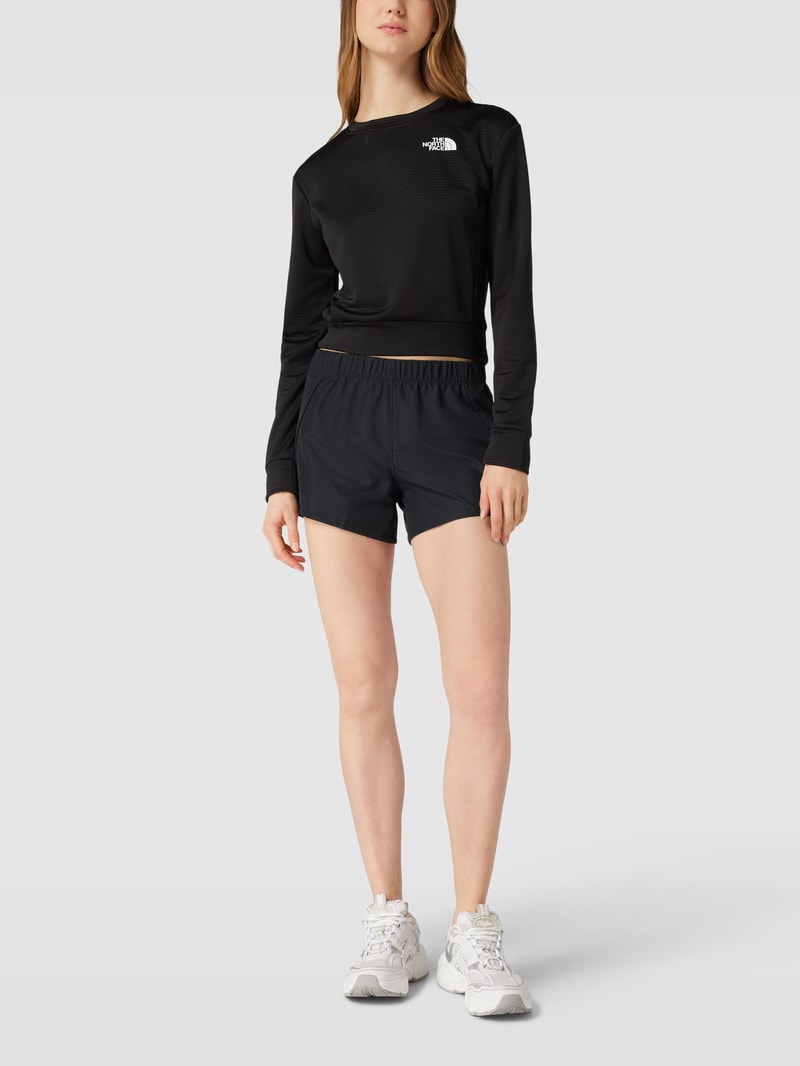 Sweatshorts mit Label-Print Modell 'WOVEN' in schwarz