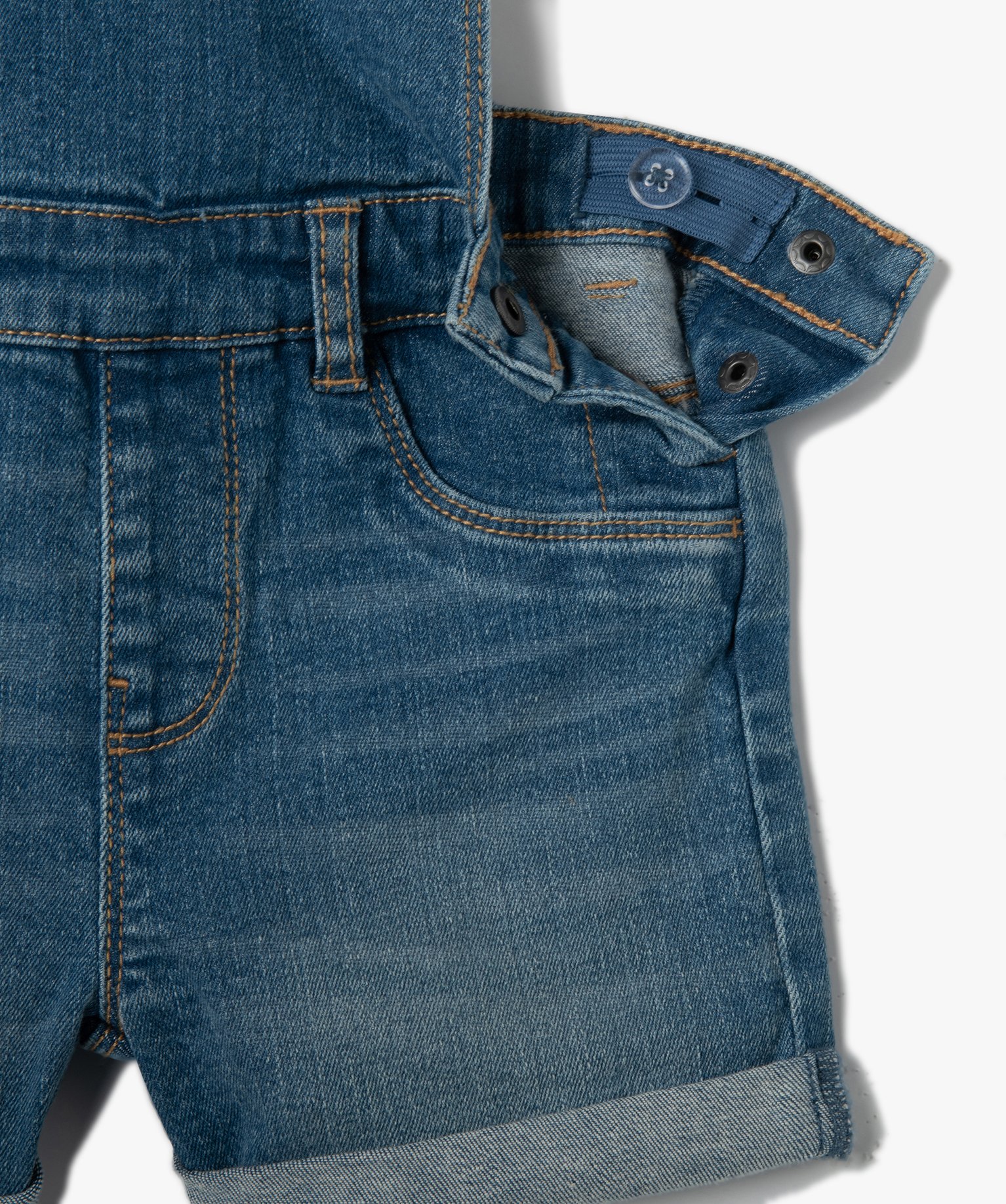Salopette en jean courte fille stone | GEMO