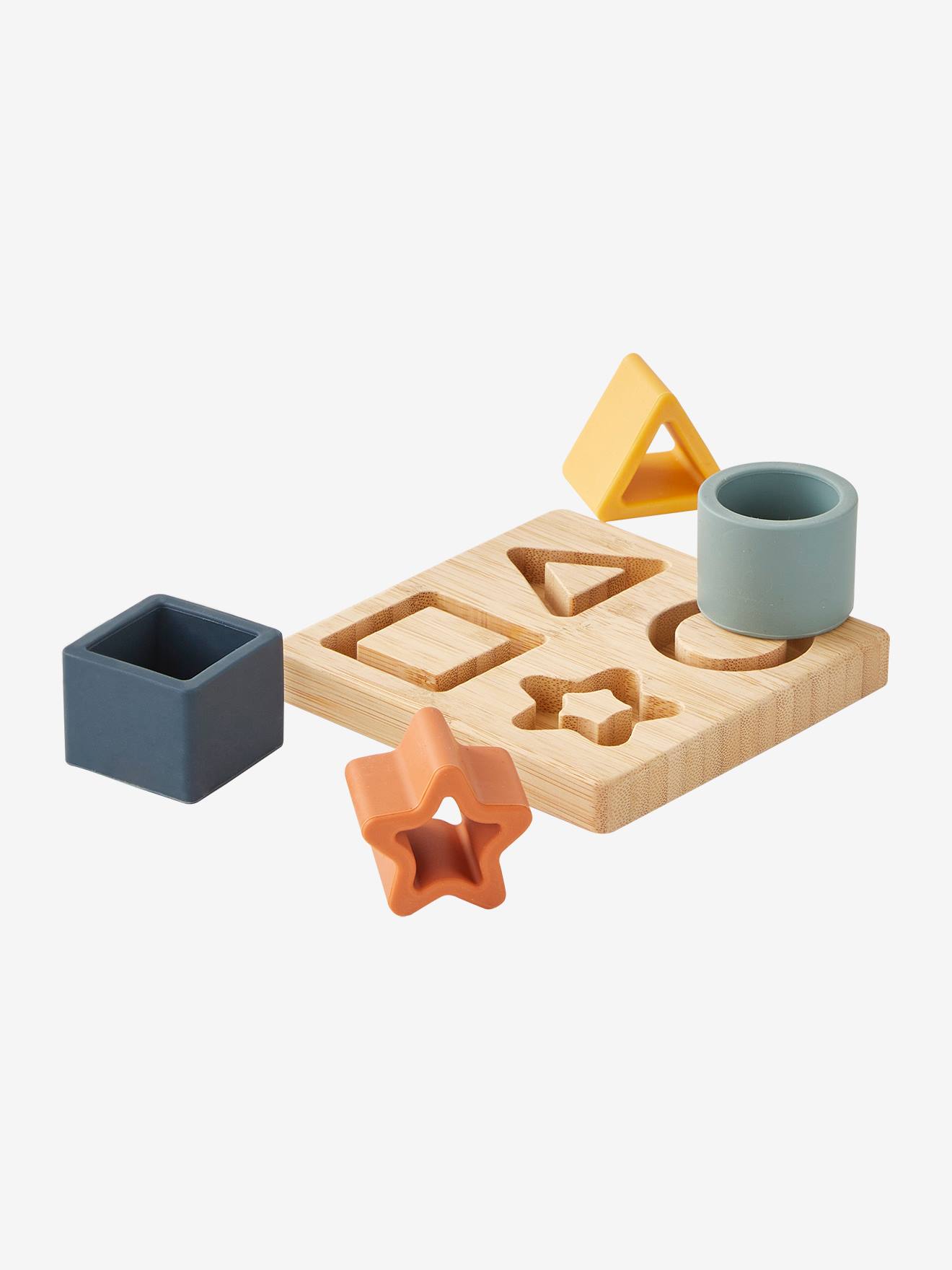 Puzzle des formes en bois et silcone multicolor