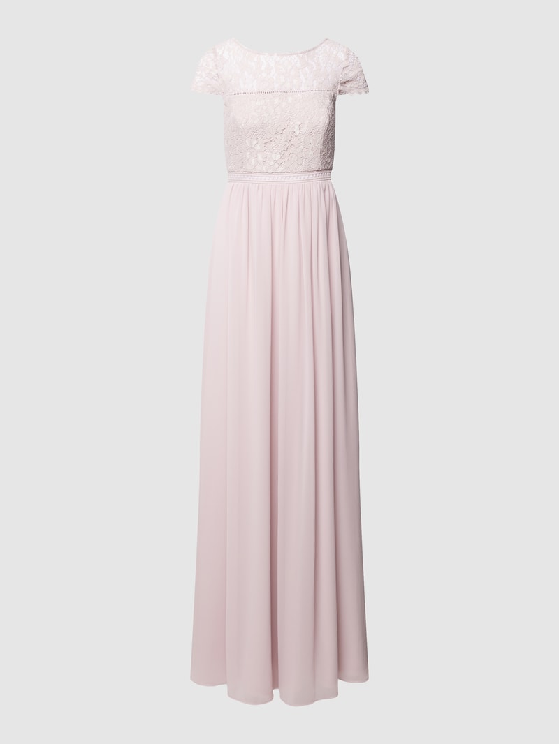 Abendkleid mit floraler Spitze in rosé