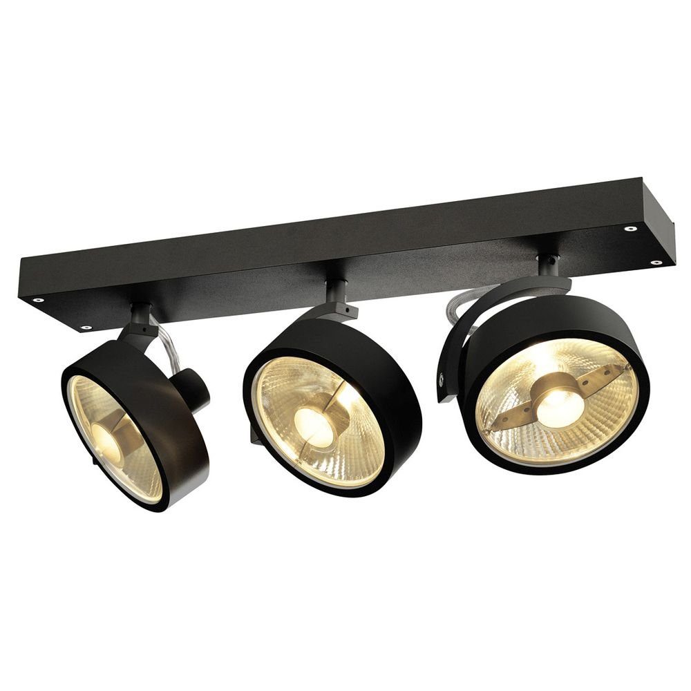 SLV Deckenspot Wand- und Deckenspot Kalu, GU10, schwarz, 3-flammig, keine Angabe, Leuchtmittel enthalten: Nein, warmweiss, Deckenstrahler, Deckenspot, Aufbaustrahler