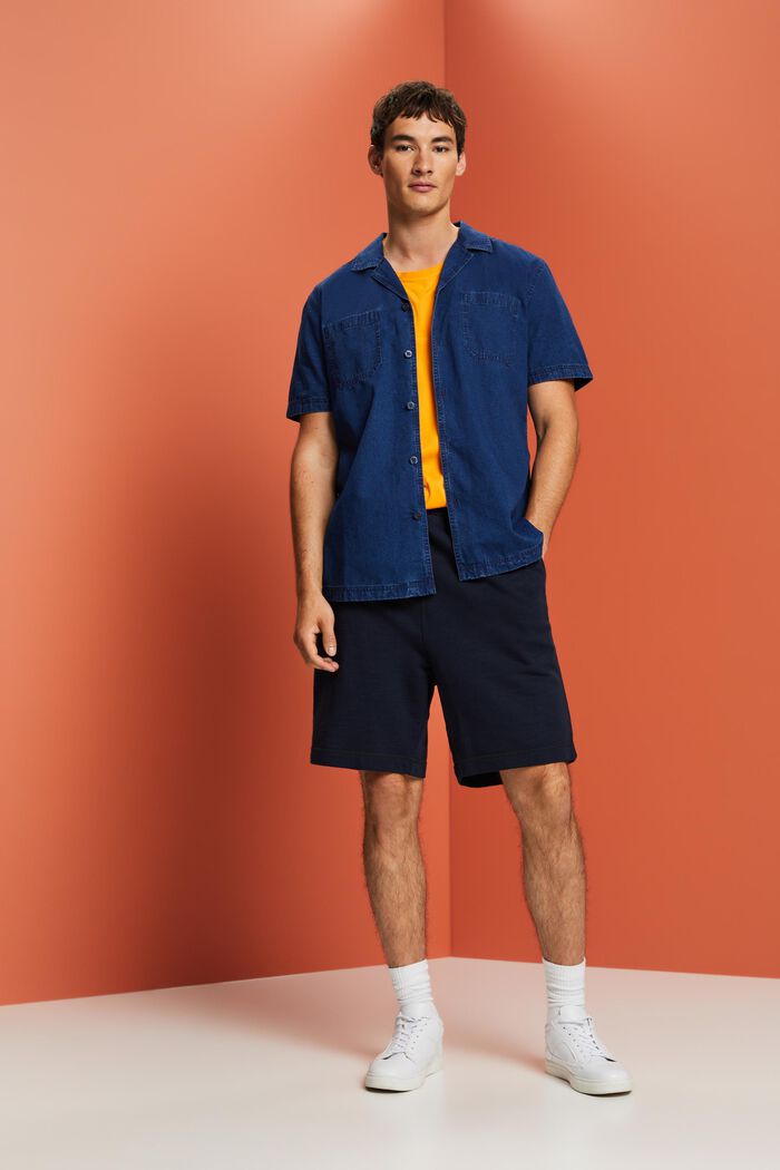 Kurzärmliges Jeanshemd, 100 % Baumwolle
