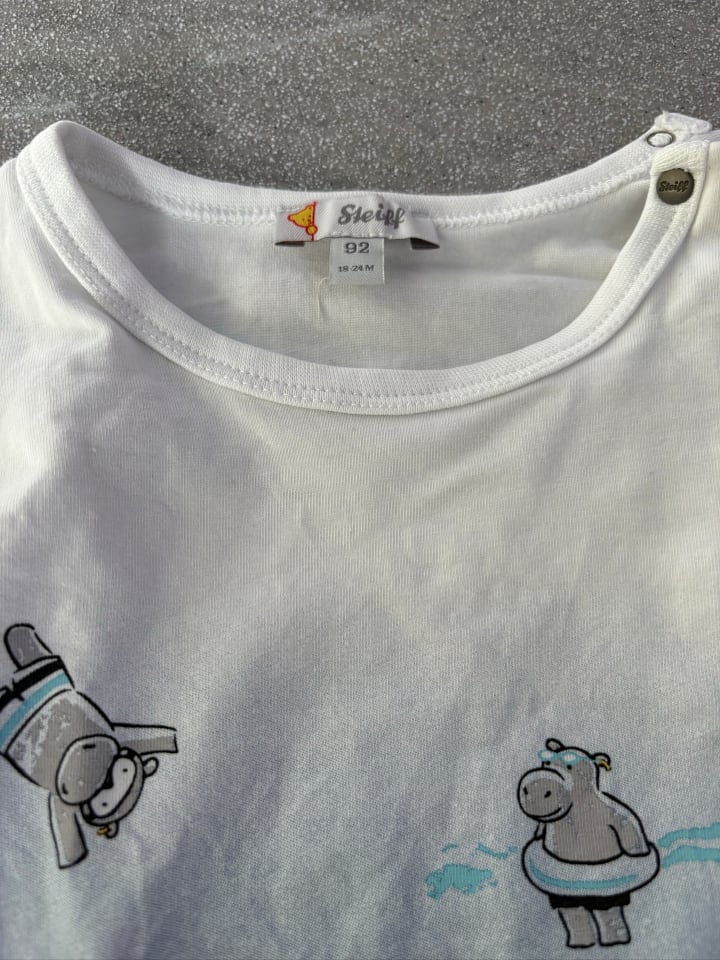 Steiff Shirt in Weiß/ Blau günstig kaufen 92