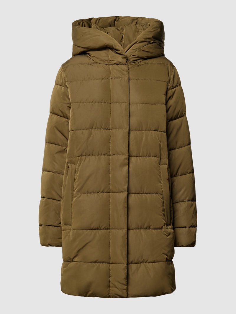 Steppjacke mit Zweiwege-Reißverschluss und Eingrifftaschen in olivgrün