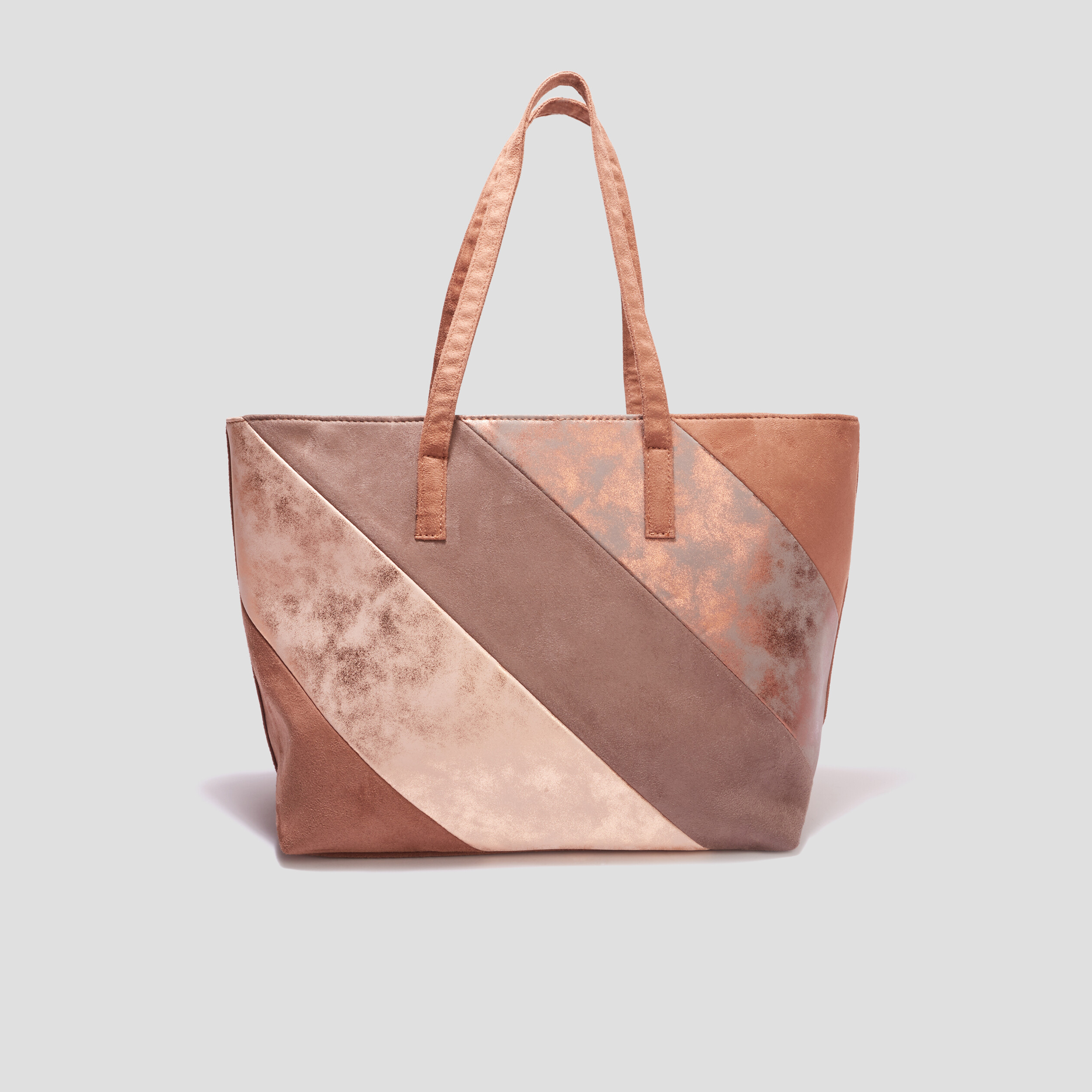 Sac shopper rectangulaire porté-épaule marron femme | La Halle