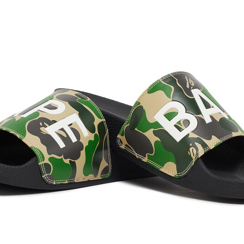 A Bathing Ape ABC Camo Slide Sandals M1 green