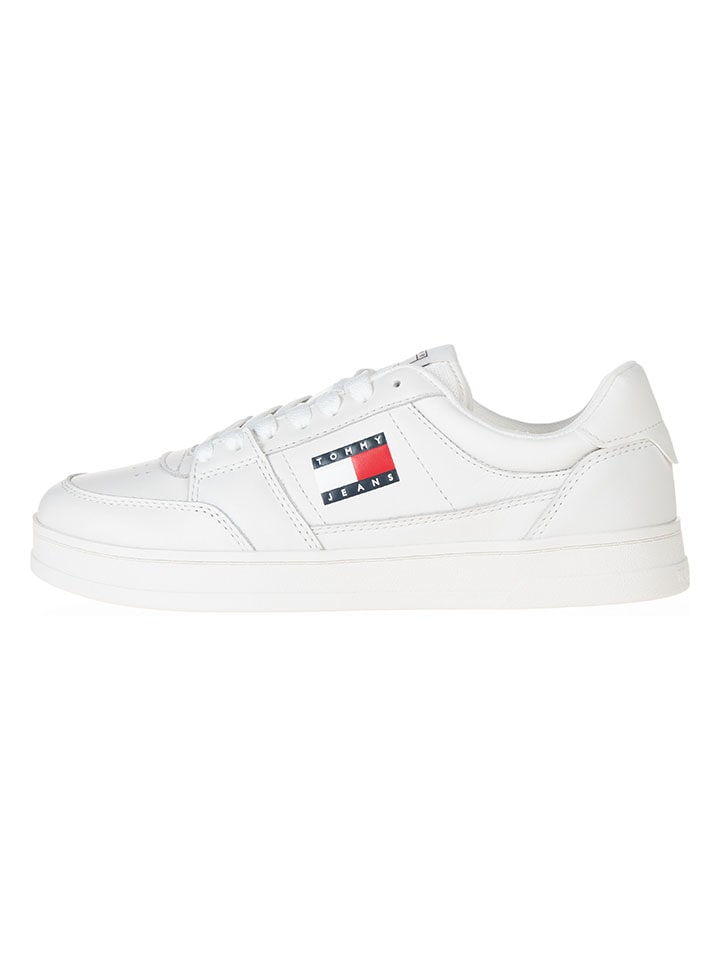 Tommy Hilfiger Shoes Leder-Sneakers in Weiß günstig kaufen