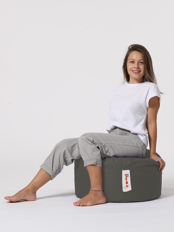 Evila Pouf in Grau - (H)30 cm günstig kaufen onesize