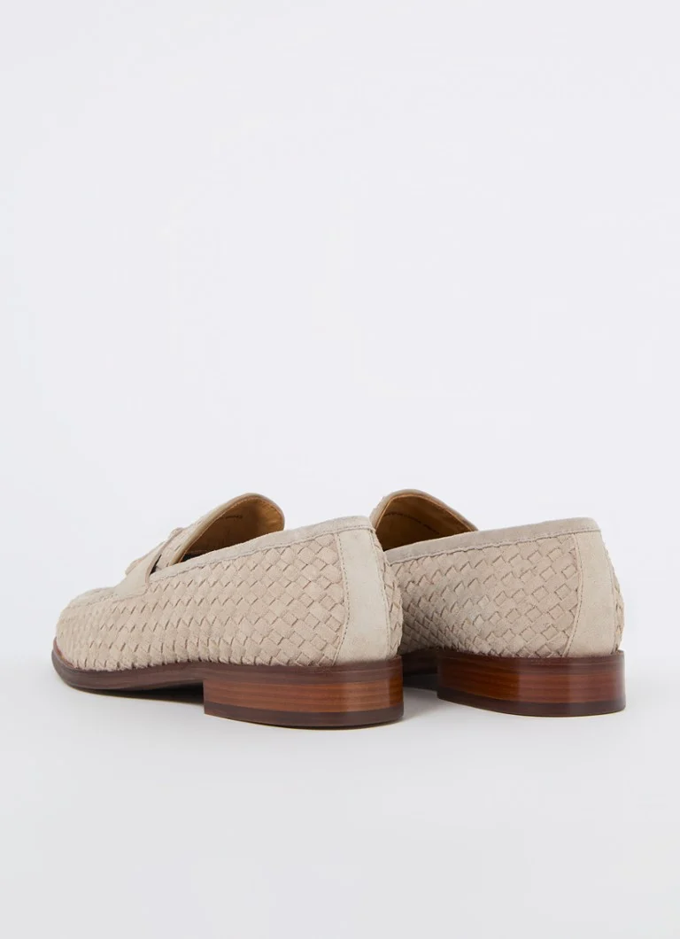 Dune London Sevilles Wildleder-Loafer mit geflochtenen Details