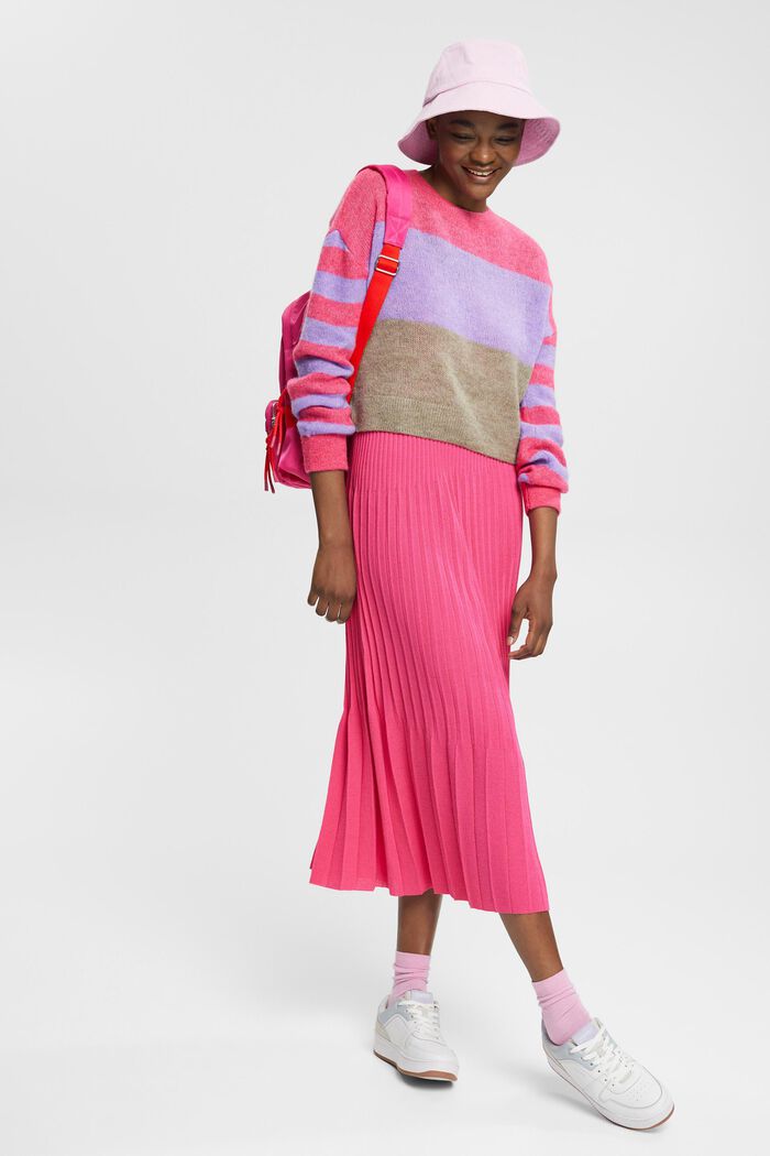 Gerippter Wollmix-Pullover