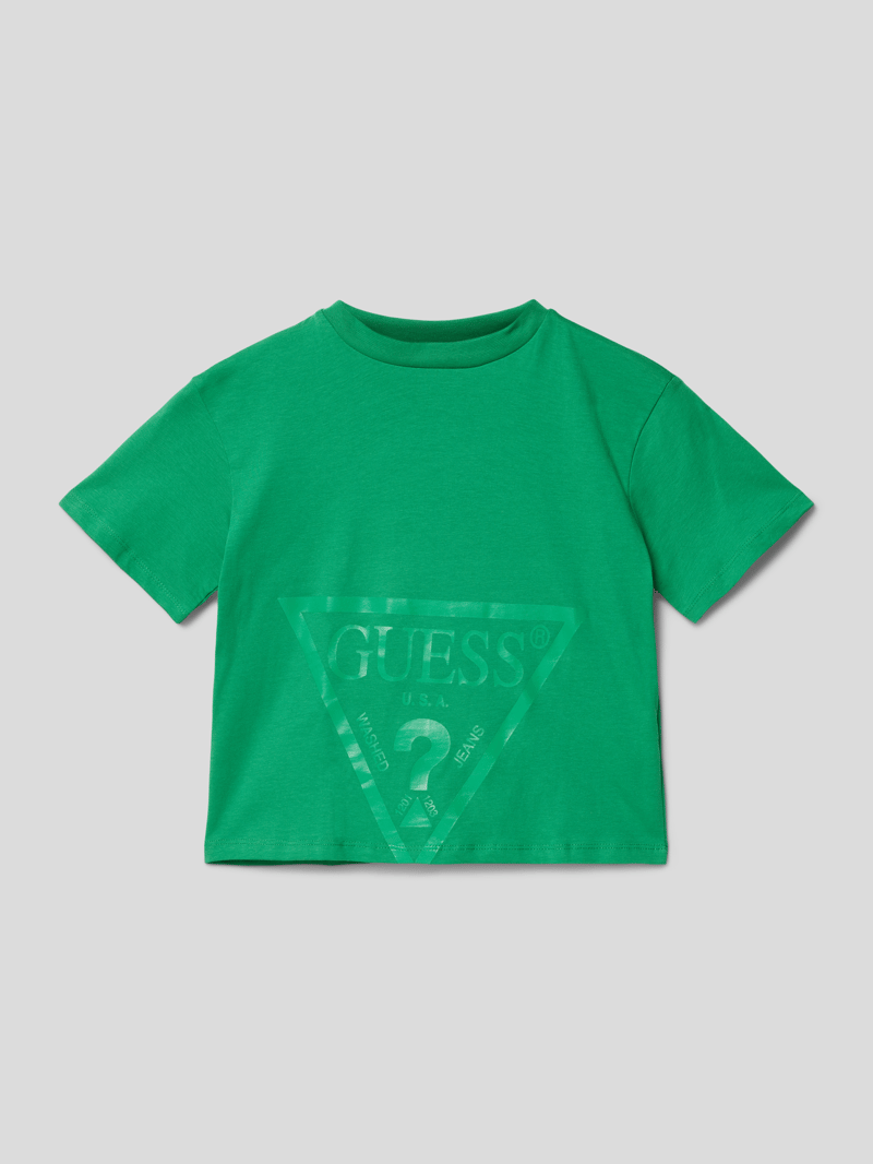 T-Shirt mit Label-Print in grün
