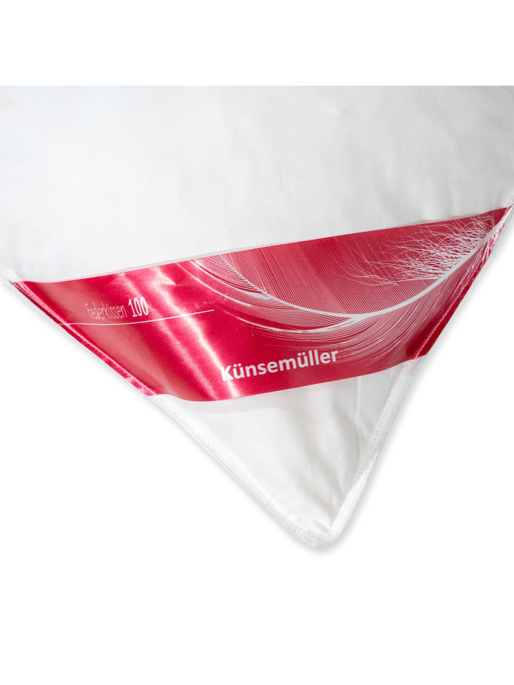 Künsemüller 100% Feder Kopfkissen in weiß günstig kaufen 80x80 cm