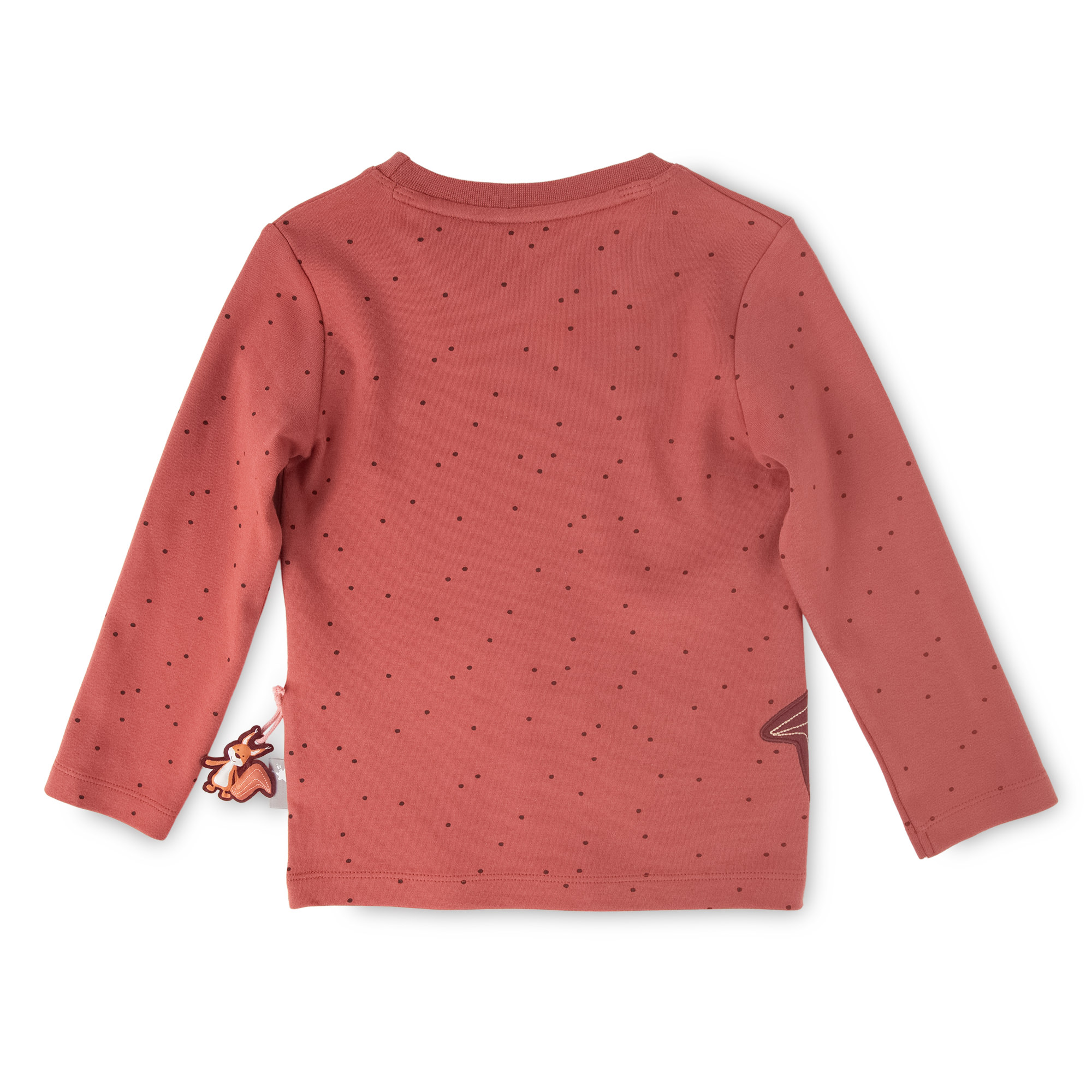 Kinder Langarmshirt mit Eichhörnchen Motiv, rotbraun mit