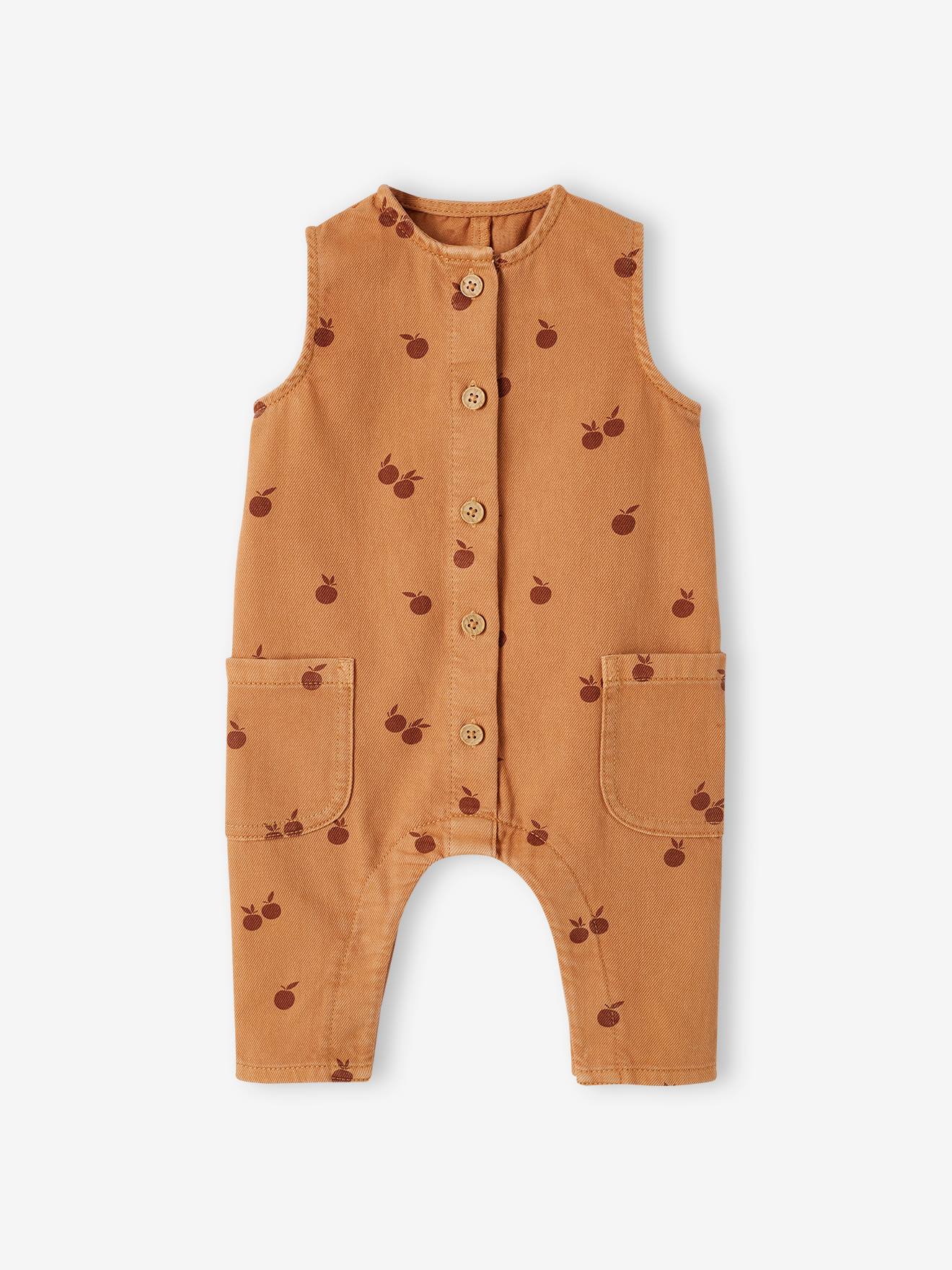 Combinaison bébé sans manches caramel