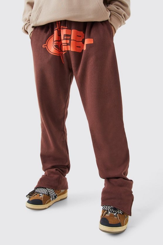 Jogginghose mit geteiltem Saum und On Target Print