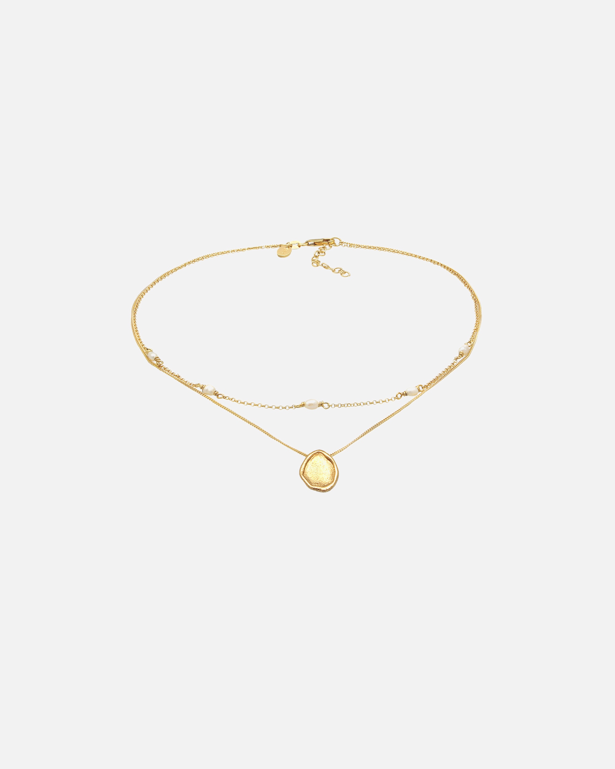 Pandantiv choker Elli PREMIUM pentru femei, cu perle de cultură de apă dulce, din argint 925 placat cu aur