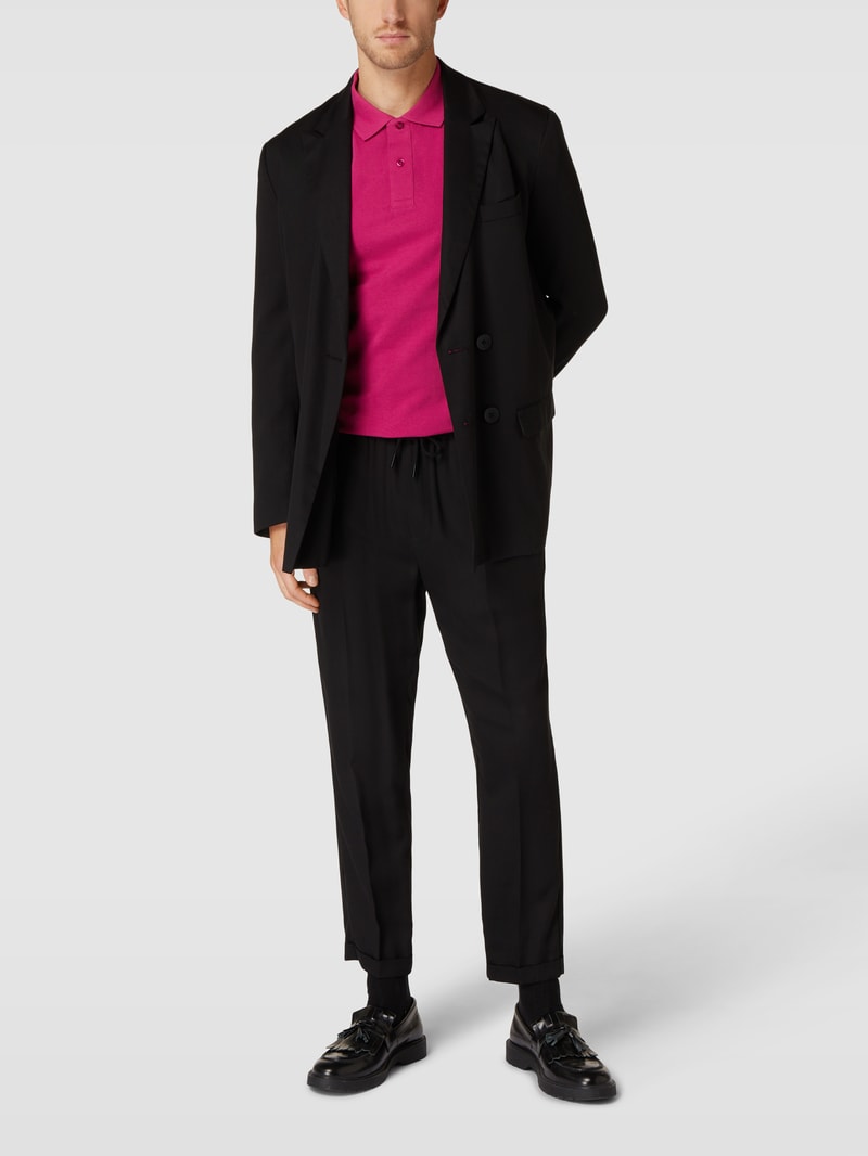Poloshirt mit Label-Stitching in pink