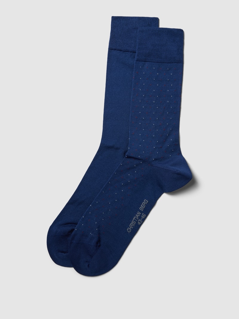 Socken mit Allover-Muster im 2er-Pack in dunkelblau