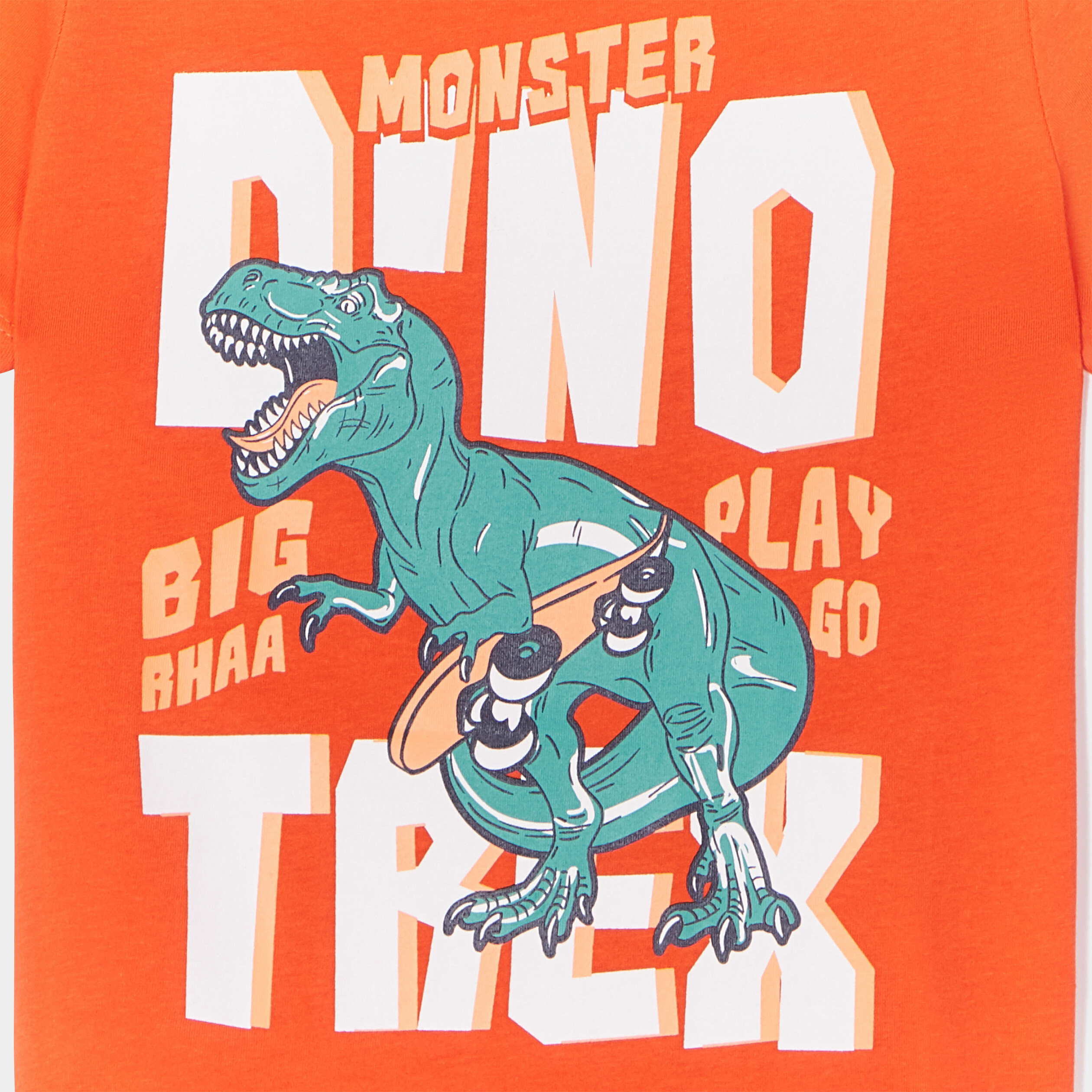 T-shirt manches courtes coton orange garçon | La Halle