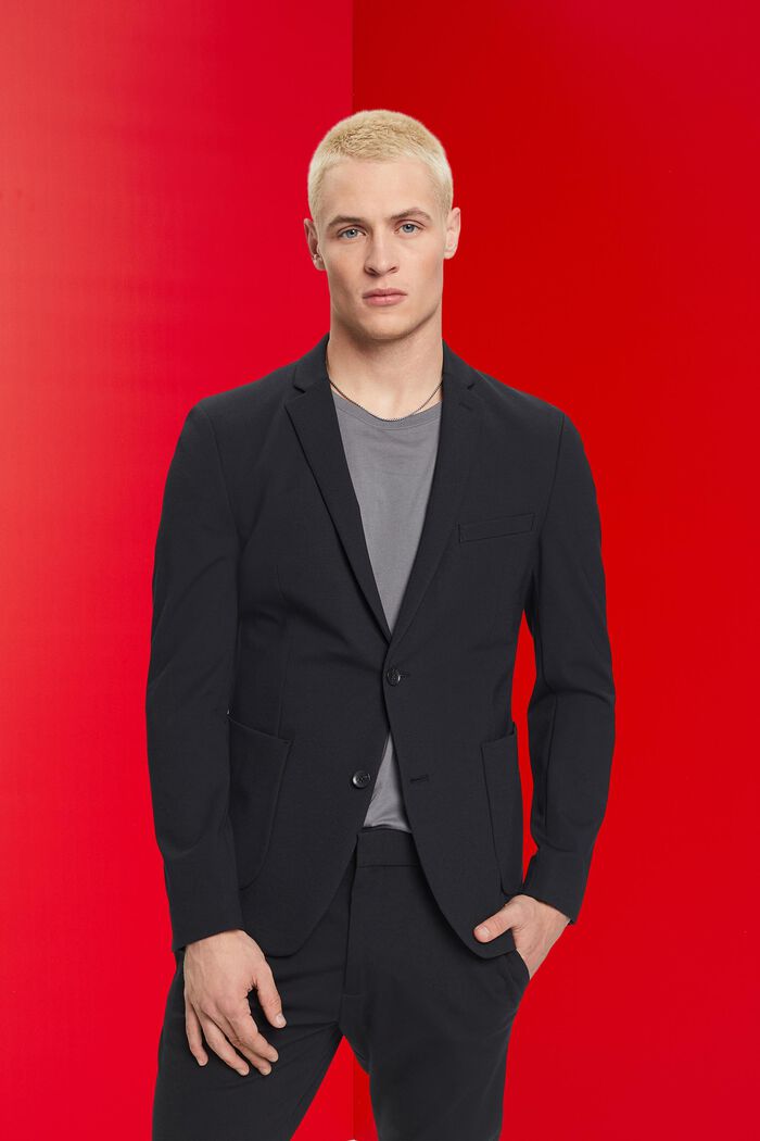 Einreihiger Piqué-Jersey-Blazer