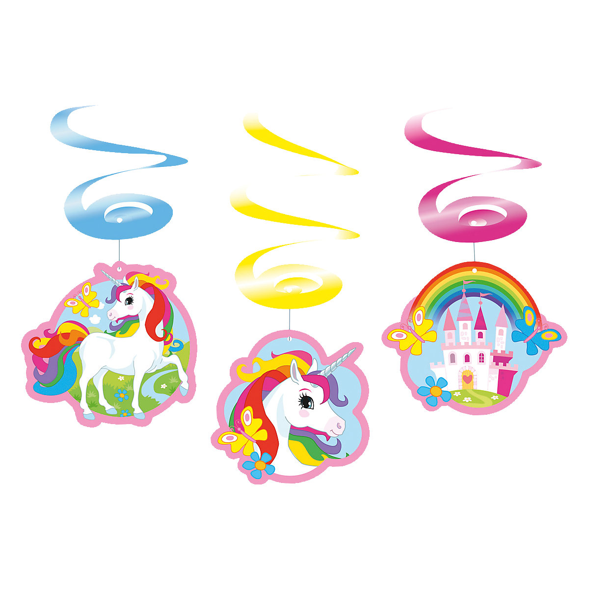 Dekospiralen Einhorn, 6 Stück