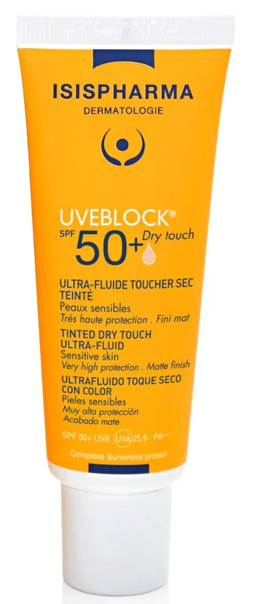 Isispharma Uveblockv SPF50+ - Ultralet tør berøringsvæske, let tonet, 40 ml