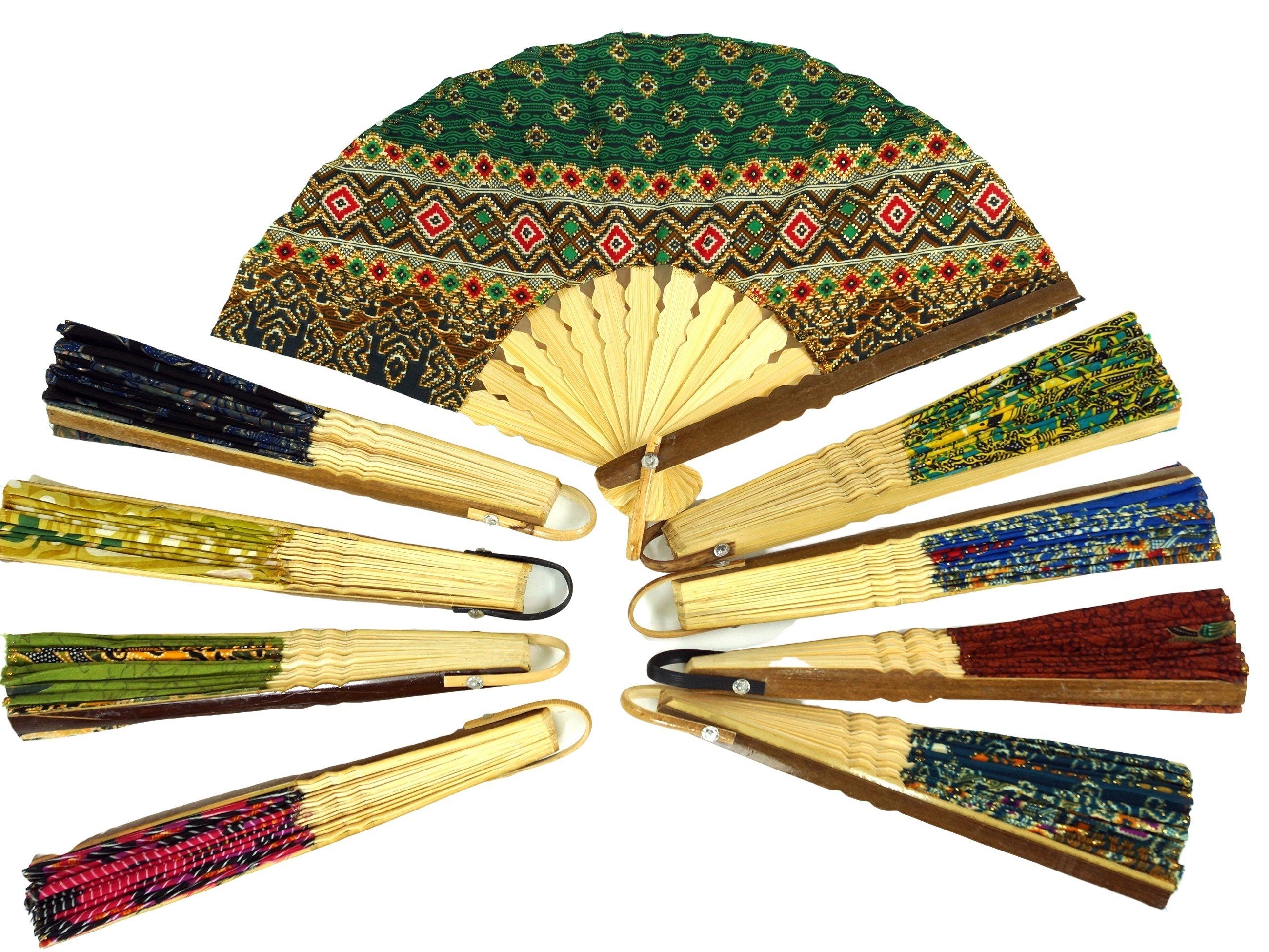 Guru-Shop Handfächer Bespannter Bambusfächer 22cm