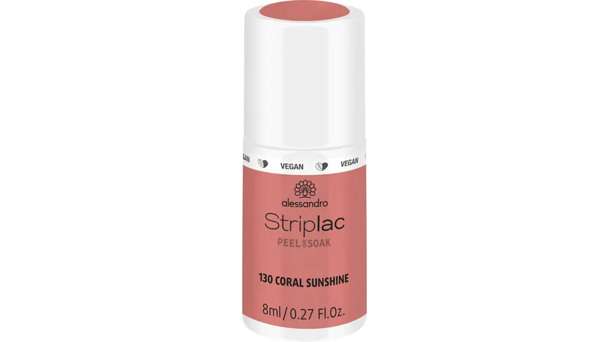 alessandro Striplac Peel or Soak – VEGAN 8 ml 130 - Coral Sunshine