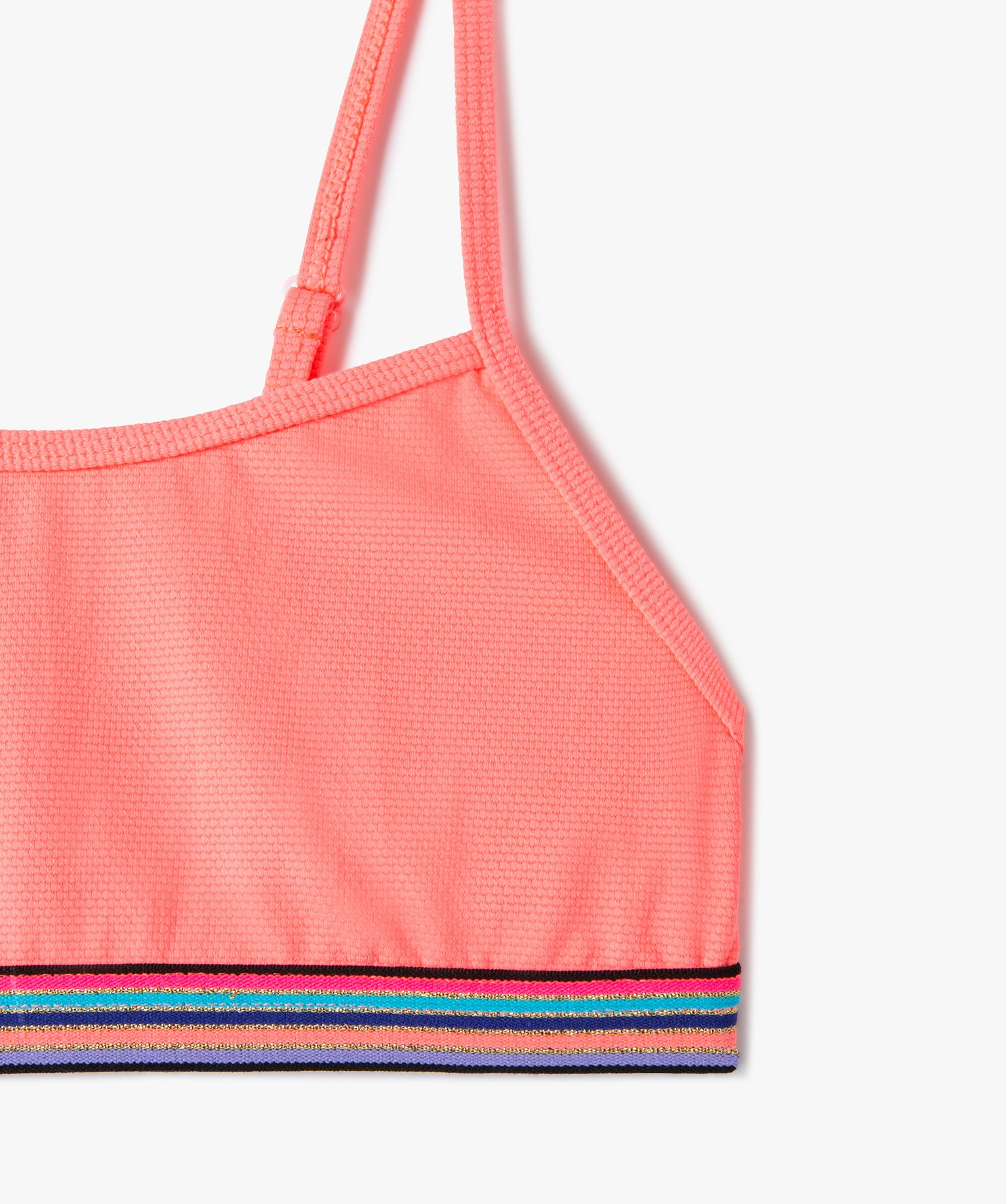 Haut de maillot de bain fille forme brassière à fines bret... orange | GEMO